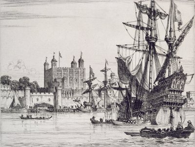 The Tower of London in the Middle Ages by English School
