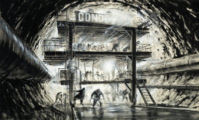 The Tunnellers of Mont Blanc by English School