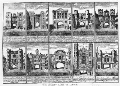 The Twelve Ancient Gates of the City of London by English School