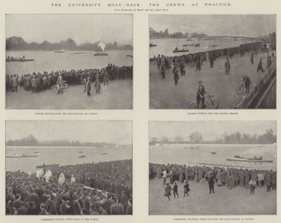 The University Boat-Race, the Crews at Practice by English School