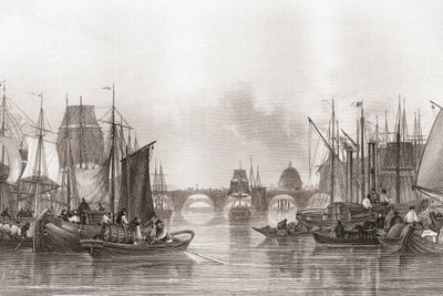 The Upper Pool, Pool of London, River Thames, London, England by English School