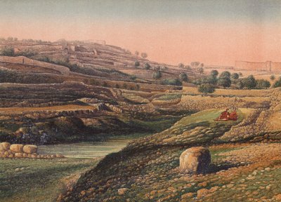 The Valley and Lower Pool of Gihon, Jerusalem by English School