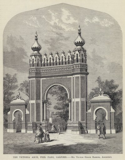 The Victoria Arch, Peel Park, Salford by English School