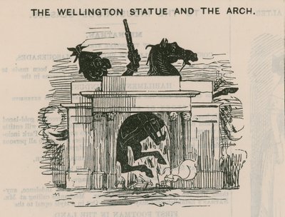 The Wellington statue and the Arch by English School