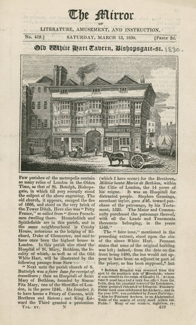 The White Hart Tavern, Bishopsgate Street by English School