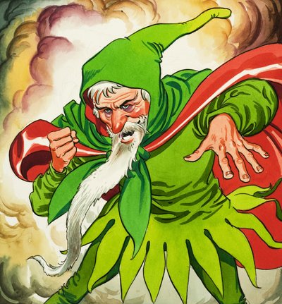 The Wizard Casts His Curse by English School