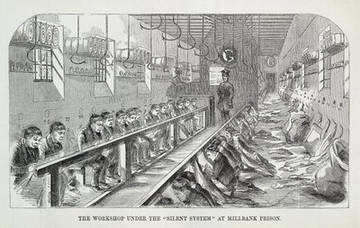 The Workshop under the Silent System at Millbank Prison, from The Criminal Prisons of London and Scenes of Prison Life by Henry Mayhew and John Binny, 1862 by English School