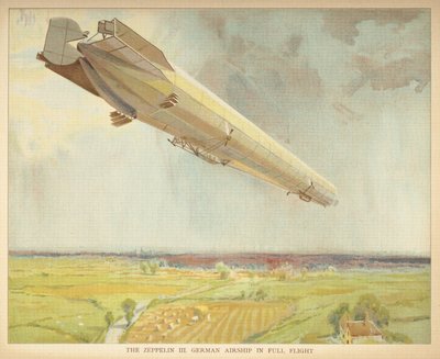 The Zeppelin III. German Airship in Full Flight. Little People