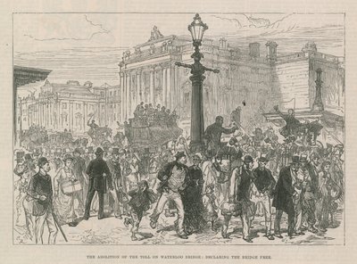 The Abolition of the Toll on Waterloo Bridge by English School