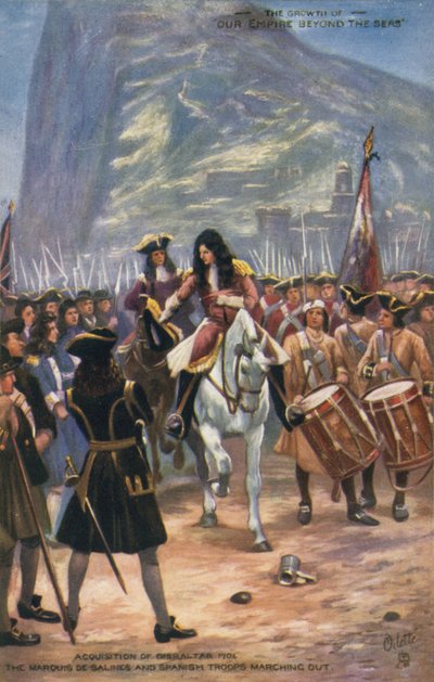 The acquisition of Gibraltar by the British, 1704 by English School