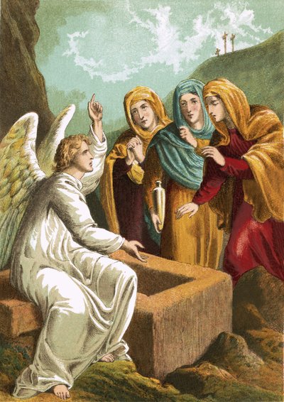 The angel at the Sepulchre by English School