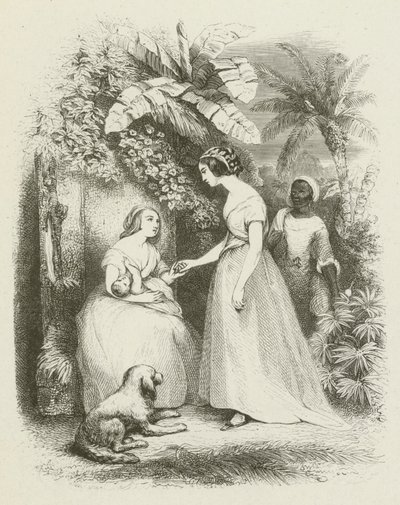 The arrival of Madame De La Tour by English School
