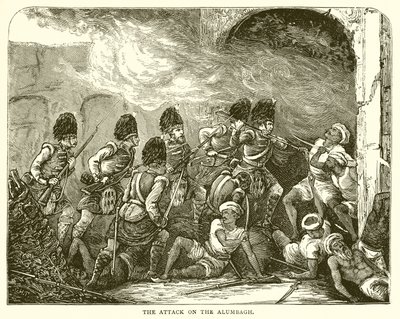 The Attack on the Alumbagh (1857) by English School
