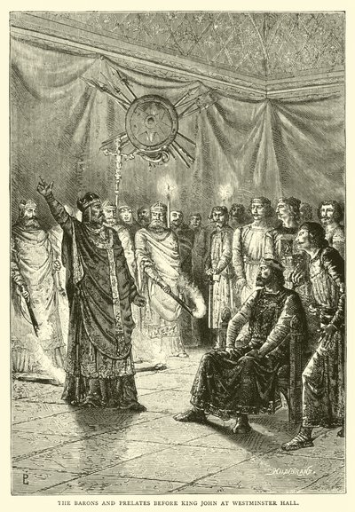 The barons and prelates before King John at Westminster Hall by English School