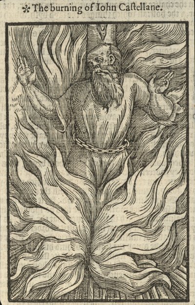 The Burning of John Castellane by English School
