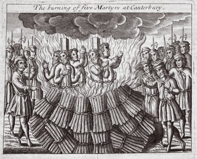 The Burning of Five Martyrs at Canterbury, Illustration from 