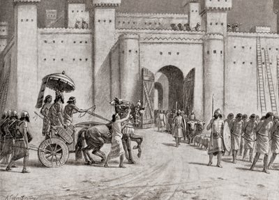The Capture of Damascus in 732 BC by Tiglath-Pileser III by English School