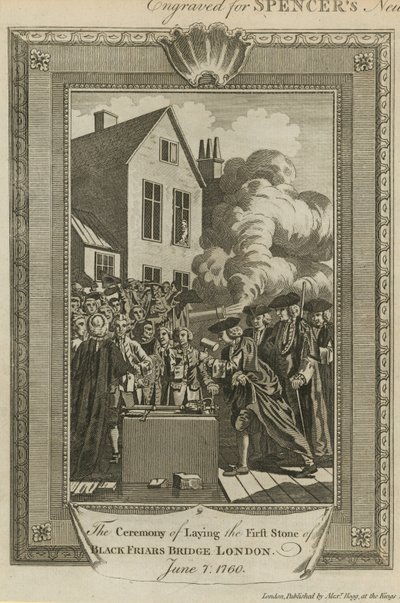 The Ceremony of Laying the First Stone of Blackfriars Bridge by English School