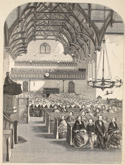 The chapel at Brixton, illustration from The Criminal Prisons of London and Scenes from Prison Life by Henry Mayhew and John Binny, pub. 1862 by English School
