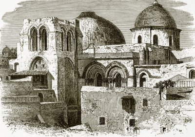 The church of the holy sepulchre at Jerusalem by English School