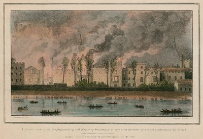 The Conflagration of Both Houses of Parliament as Seen from the River at 8 O