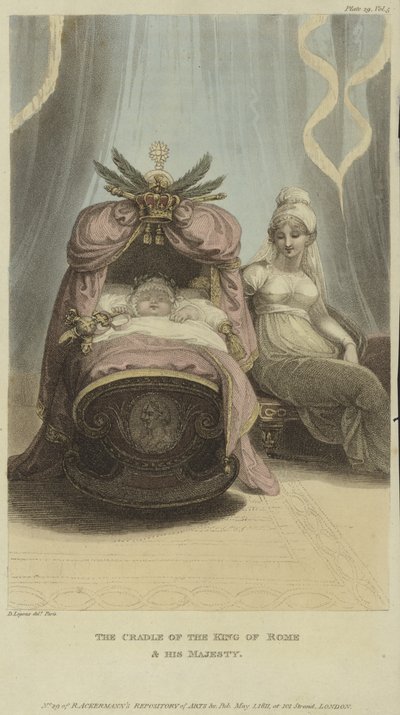 The Cradle of the King of Rome and His Majesty by English School