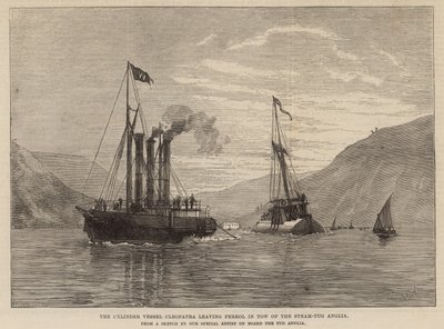 The Cylinder Vessel Cleopatra Leaving Ferrol in Tow of the Steam-Tug Anglia by English School