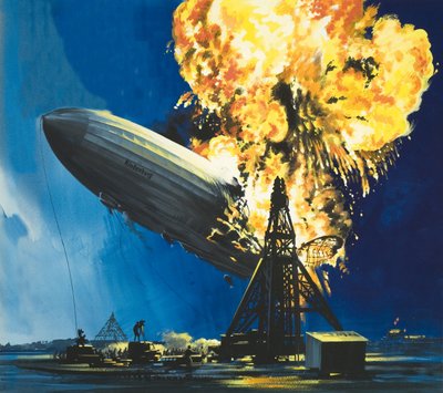 The Destruction of the Hindenburg by English School