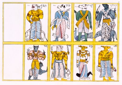 The devils, including Ayimane, Sooniyan and Calloo-Coomare, from The History and Doctrine of Buddhism by Edward Upham, 1829 by English School