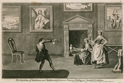 The diversion of Battledore and Shuttlecock from the original design in Vauxhall Gardens, London by English School