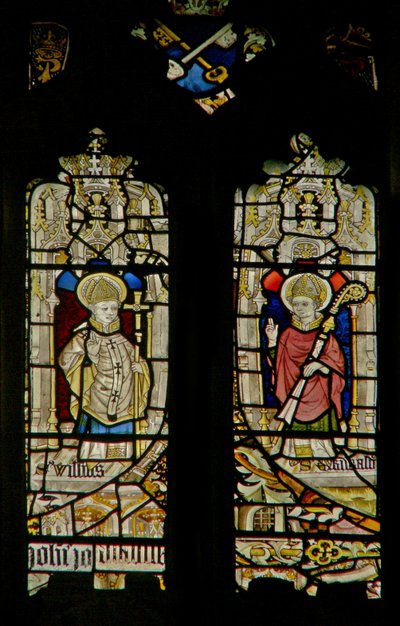 The east window depicting St William and St Erkenwald by English School