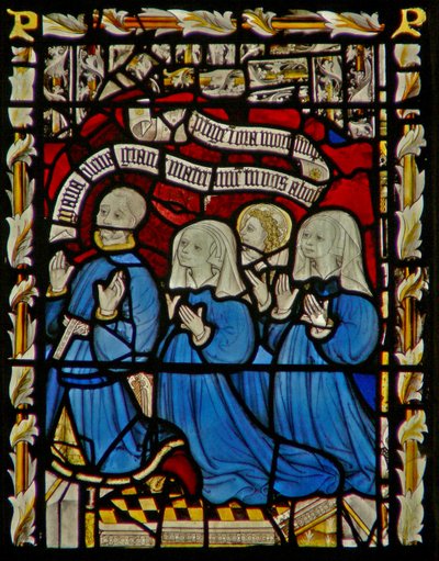 The east window depicting donors by English School