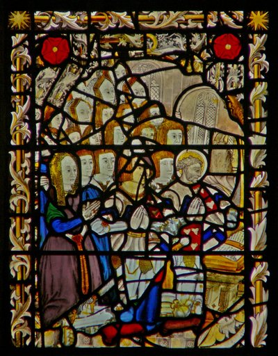 The east window depicting donors - Garnysh family by English School