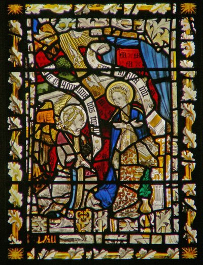 The east window depicting the Annunciation by English School