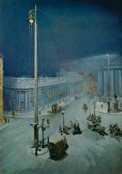 The Electric Light at the Mansion House, London by English School