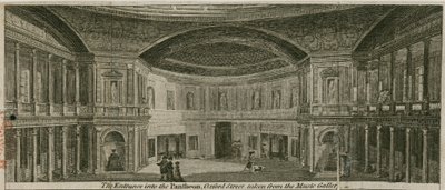 The entrance into the Pantheon, Oxford Street, London, taken from the music gallery by English School