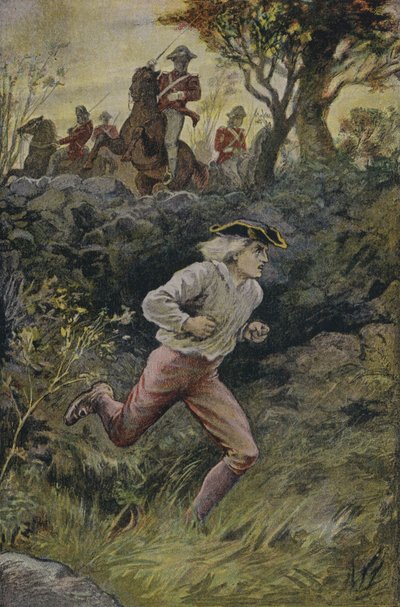 The Escape of Harvey Birch (Illustration from The Spy by James Fenimore Cooper) by English School