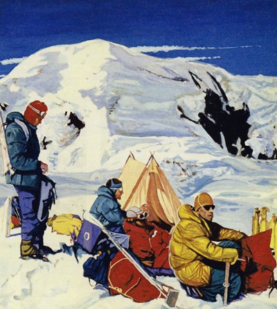 The expedition set up eight camps, the last 2,000 feet below the summit by English School