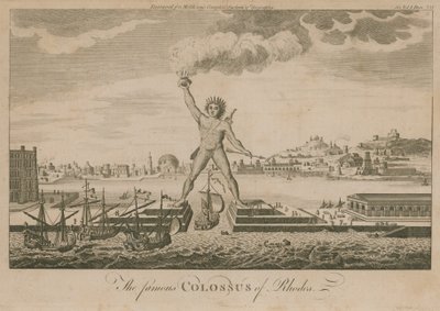 The famous Colossus of Rhodes by English School