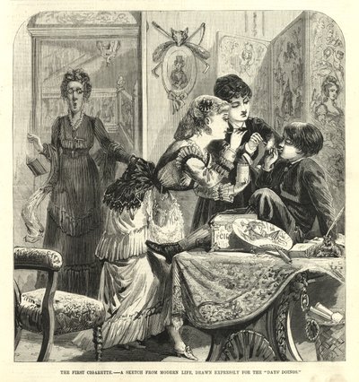 The First Cigarette; A Sketch from Modern Life by English School