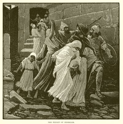 The Flight of Zedekiah by English School