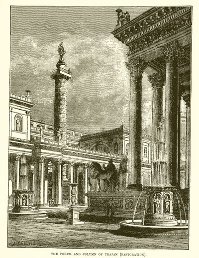 The Forum and Column of Trajan by English School