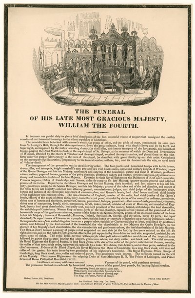The funeral of King William IV by English School