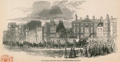 The funeral procession of HRH The Duke of Cambridge leaving Cambridge House, Piccadilly, London by English School