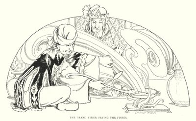 The grand vizier frying the fishes by English School