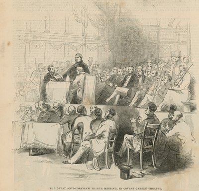 The Great Anti-Corn Law League Meeting by English School