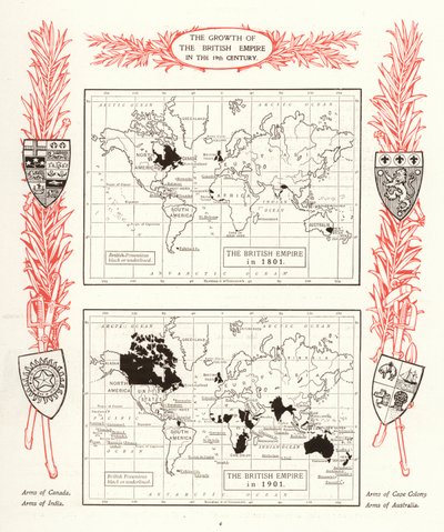 The growth of the British Empire in the 19th century by English School