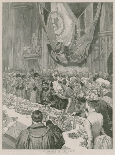 The Health of the Shah; The Luncheon at the Guildhall, London by English School