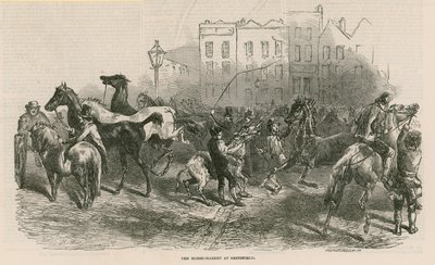 The Horse-Market at Smithfield by English School