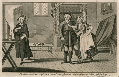 The humorous farce of Jobson and Nell from an original painting at Vauxhall Gardens, London by English School
